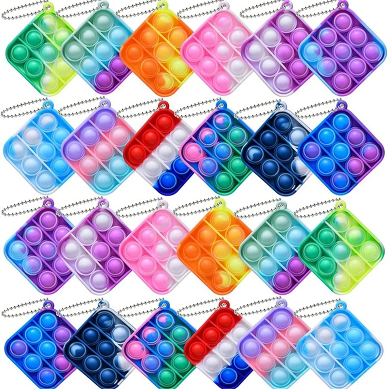 mini square colorful pedant keychain