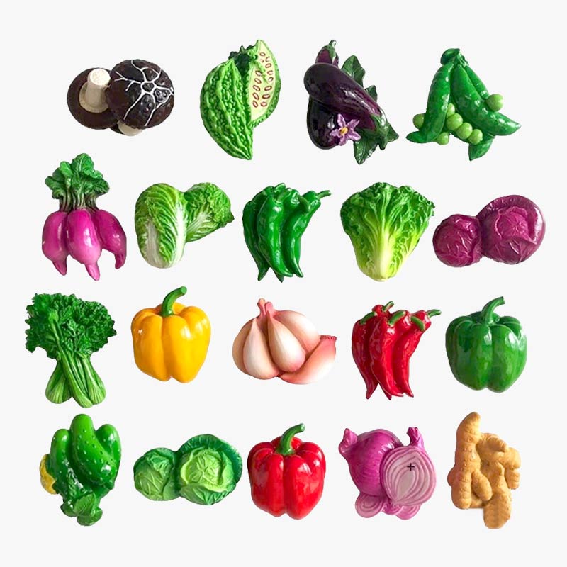 3D Realistic Vegetable Fridge Magnet Collection