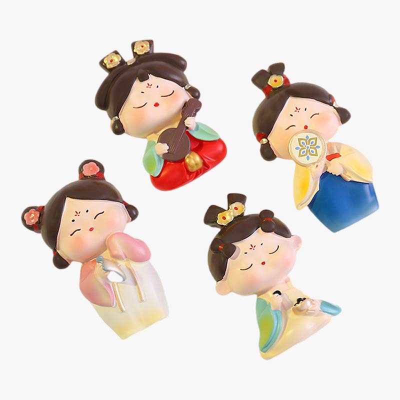 Ancient Chinese Beauty Hanfu Figure Ceramic Fridge Magnets