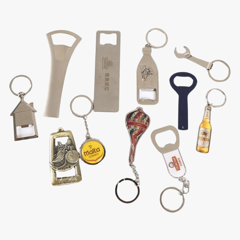 Assorted Creative Shapes Metal Beer Bottle Opener Keychain Collection