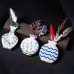 Assorted Pattern Vase Shape Acrylic Magnets Dried Flower Decor