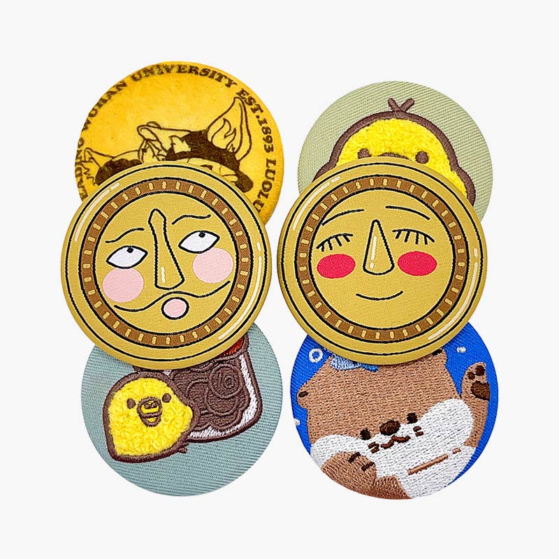 Cartoon Embroidery Round Badge Pins Collection
