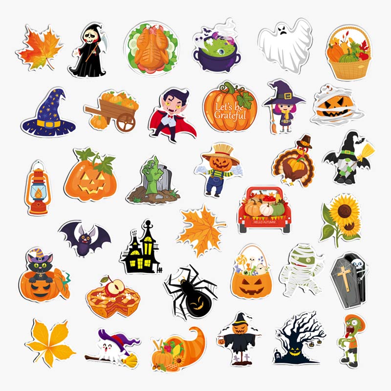 Cartoon Halloween Thanksgiving Fridge Magnet Set