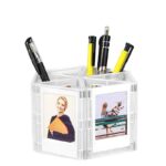 Clear Magnetic Photo Frame Pen Holder for Desk