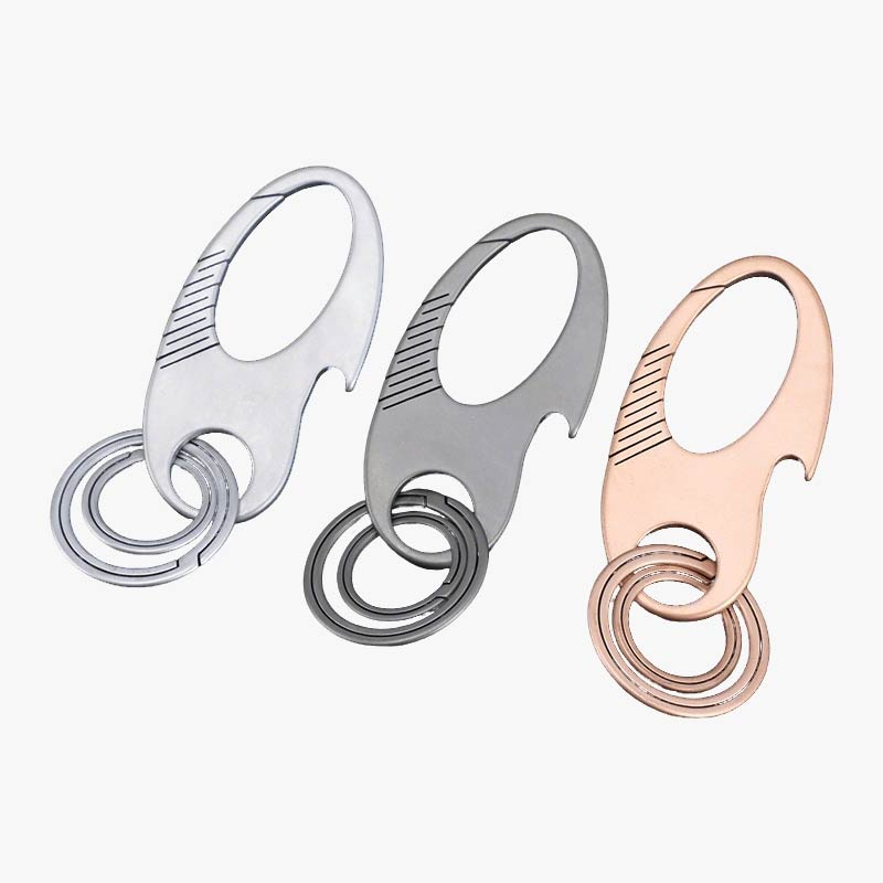 Curved Titanium Alloy Keychain with Built-in Bottle Opener
