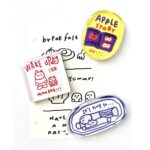 Cute Cartoon Text Design Glass Fridge Magnets