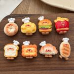 Cute Mini Bread Burger Fast Food Refrigerator Magnets Collection