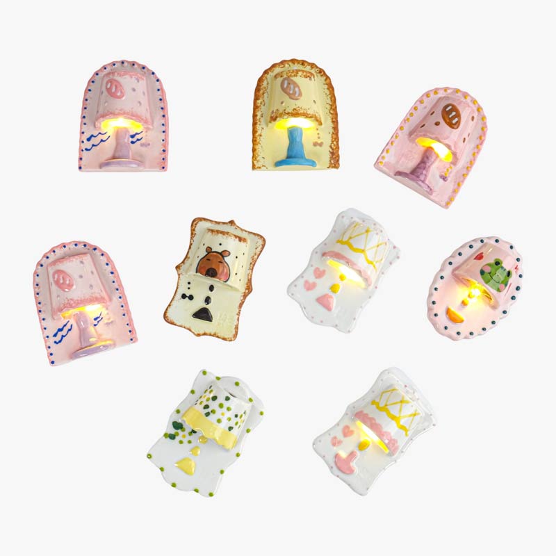 Cute Mini Desk Lamp Luminous Ceramic Fridge Magnets