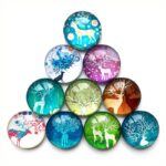 Forest Deer Design Crystal Refrigerator Magnets Set