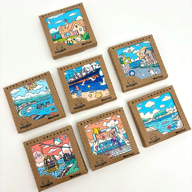 Gift Box Packaged Weihai City Fridge Magnets