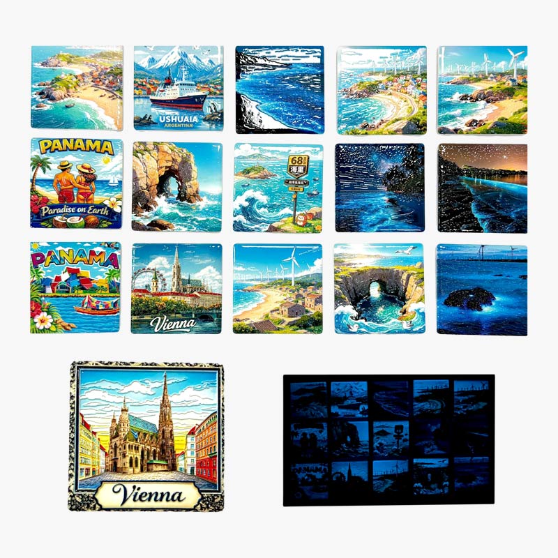 Glow In The Dark Tourist City Scenery Refrigerator Magnets Collection