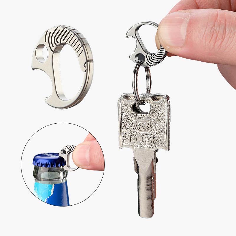 Mini Circular Titanium Spring Keyring Bottle Opener EDC Gadget