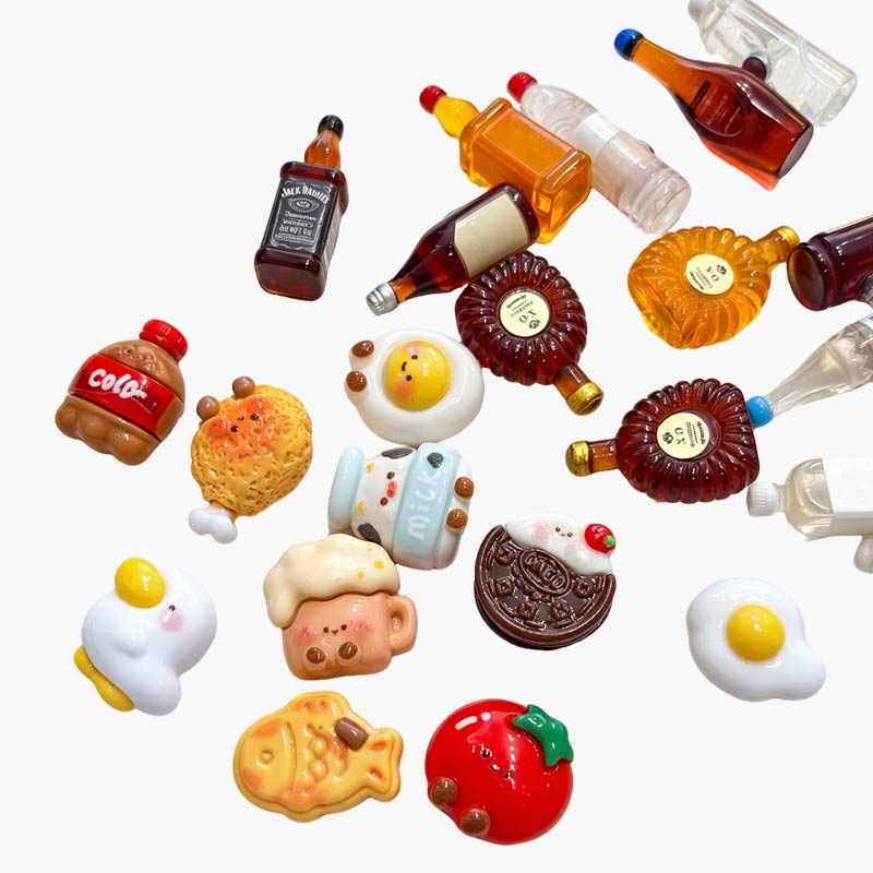 Mixed Mini Food Drink Resin Flatback Charms Magnets