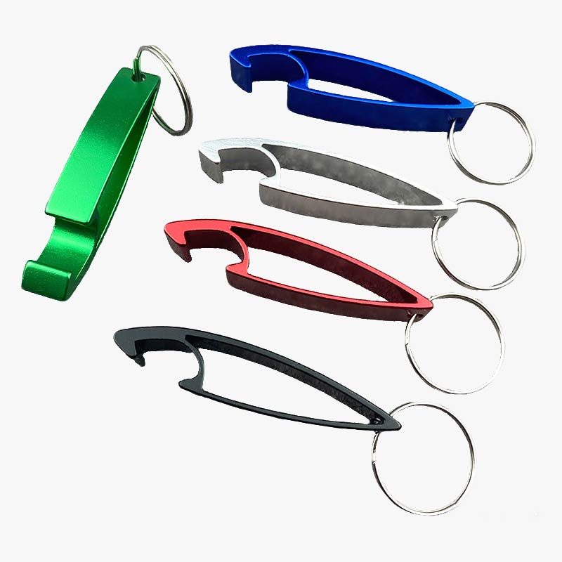 Multi-color Aluminum Leaf Shaped Mini Bottle Opener Keychain