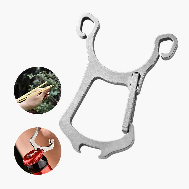ultifunctional Titanium Carabiner Bottle Opener EDC Tool