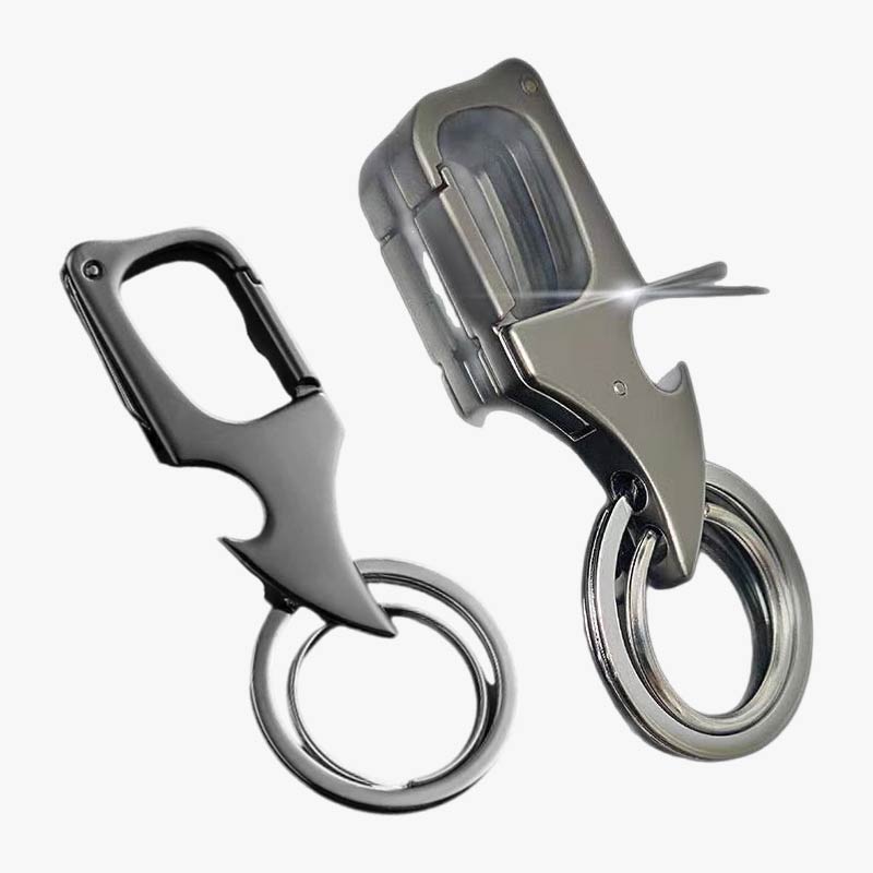 Shark Shape Multi-function Carabiner Bottle Opener Keyring