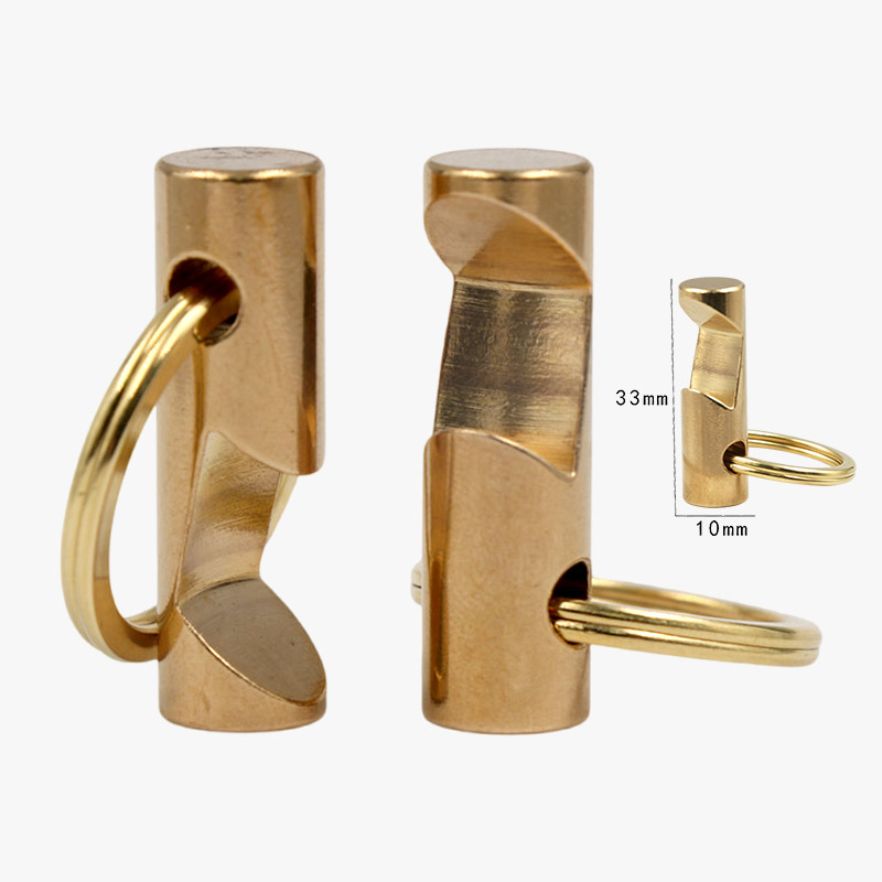 Solid Brass Cylinder Mini Bottle Opener Keychain