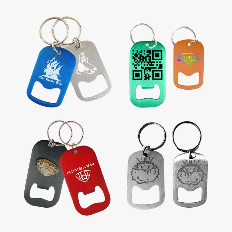 Steel Bottle Opener Keychain Custom Laser Engraved