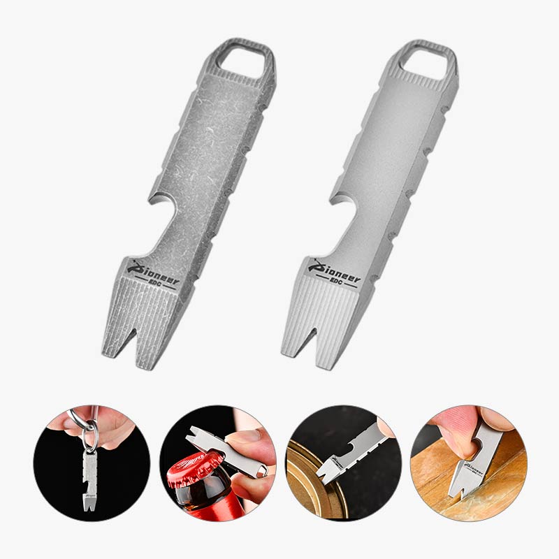 Titanium Alloy EDC Pry Bar Portable Multitool Bottle Opener Keychain