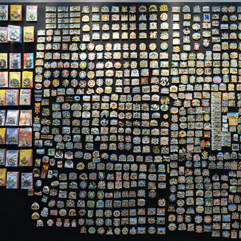 Various Custom Fridge Magnet Sample Display Wall