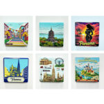 World Famous Landmarks Travel Souvenir Ceramic Fridge Magnets