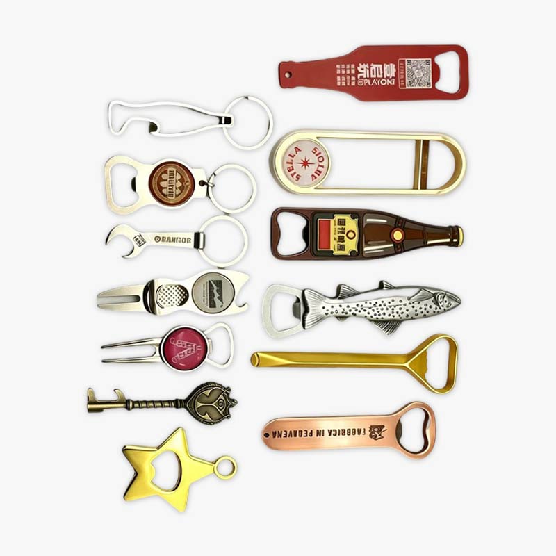 Zinc Alloy Assorted Shapes Metal Beer Bottle Opener Keychain Bulk