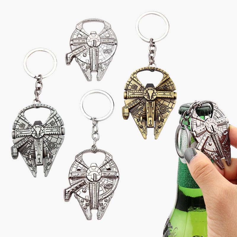 Zinc Alloy Millennium Falcon Star Wars Beer Bottle Opener Keychain