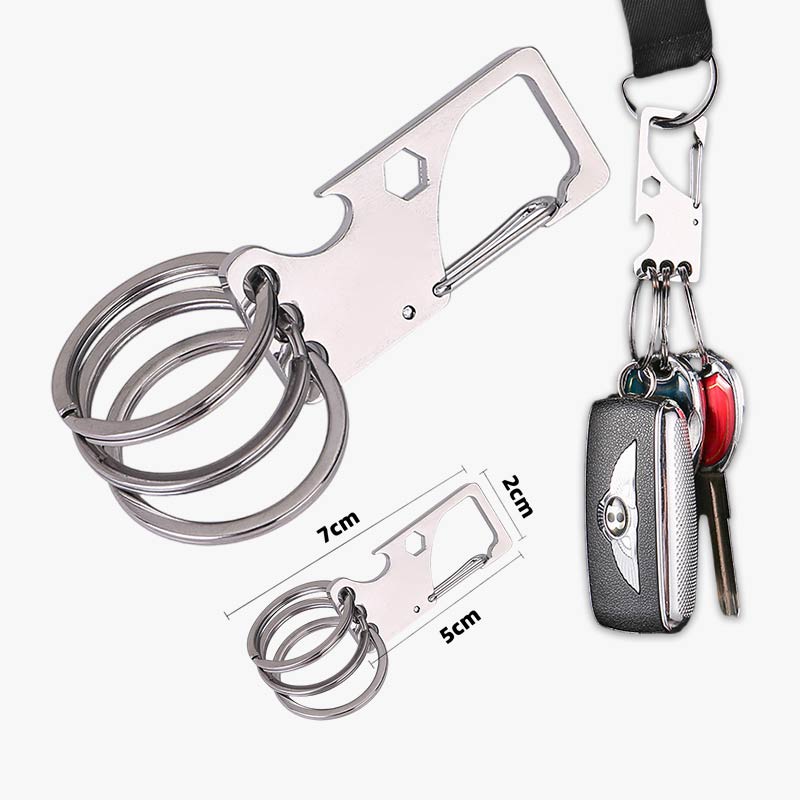 Zinc Alloy Multi-ring Carabiner Keychain Bottle Opener EDC Tool