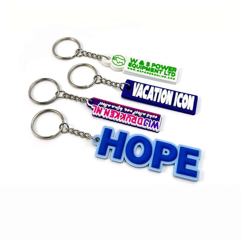 Awareness campaign promotional PVC keychains with custom messages