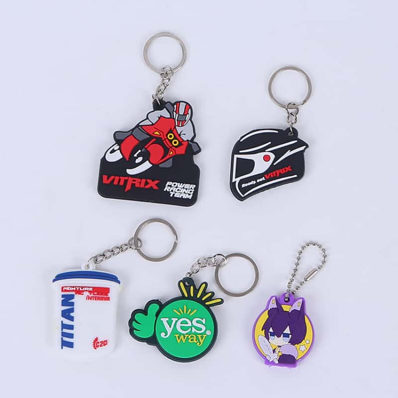 Brand logo soft PVC keychains for promotional use