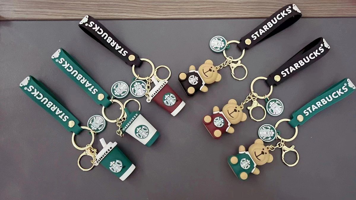Branded PVC strap custom keychains with logo charms and attachments