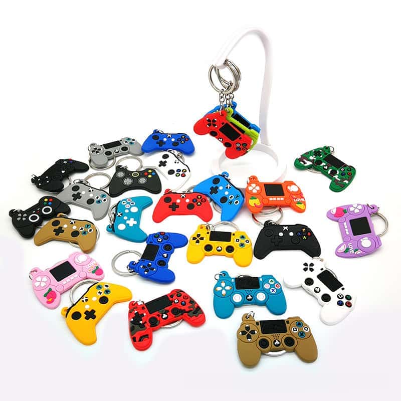 Custom controller PVC keychains for promotional quality control