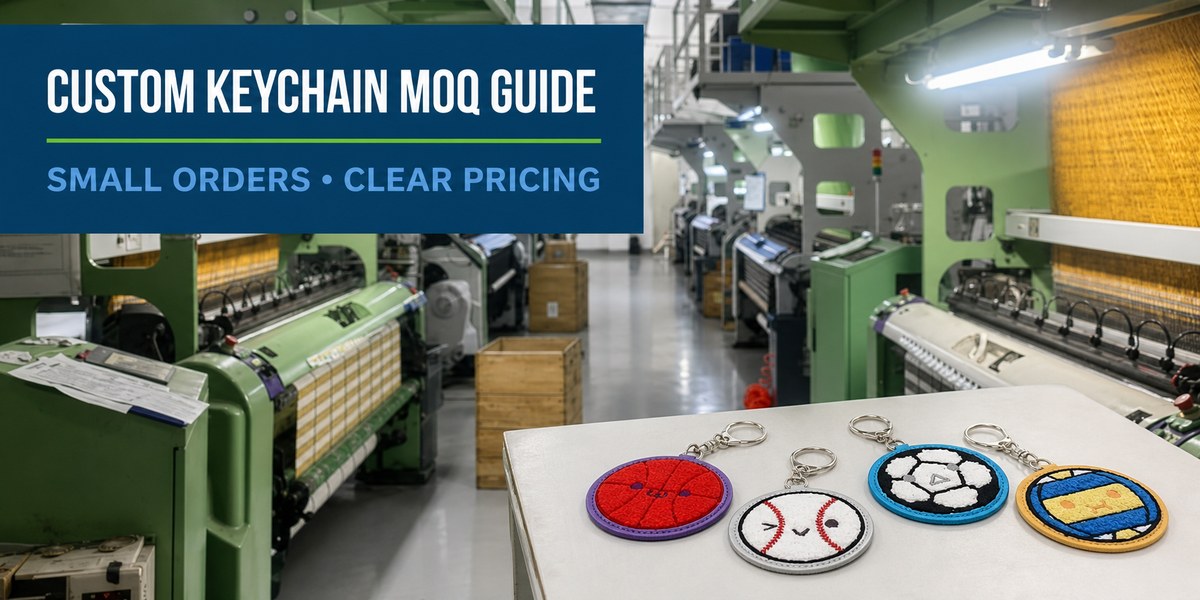 Custom keychain MOQ guide with real factory production and small batch fabric keychain samples