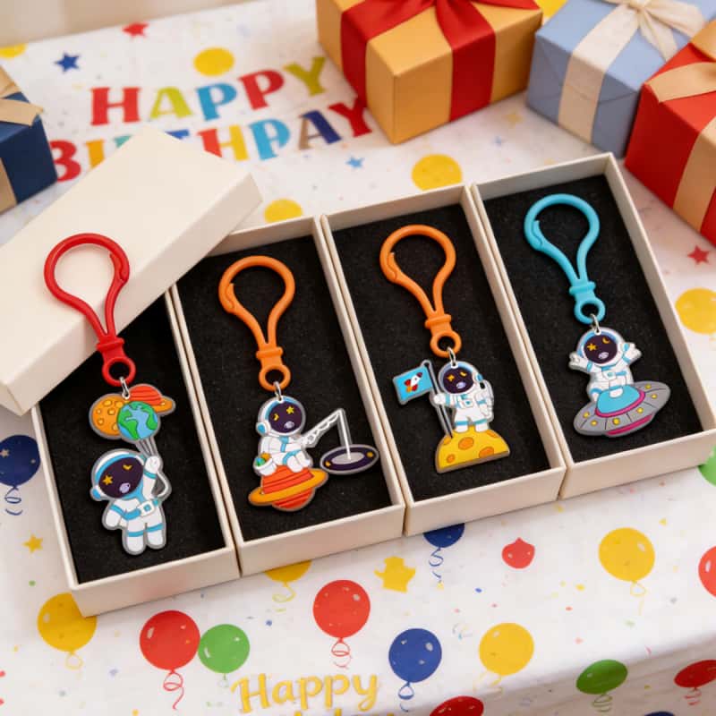 Custom soft PVC keychains in gift boxes for promotional use