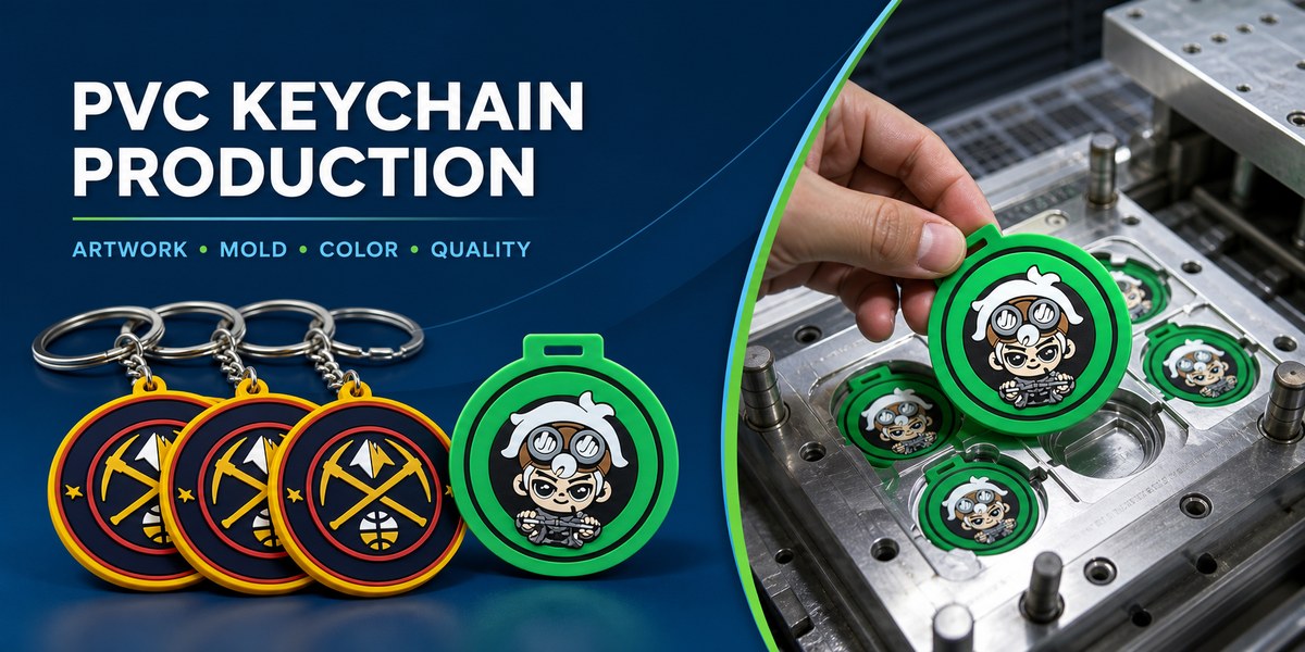 PVC keychain production process from artwork and mold making to finished custom keychains