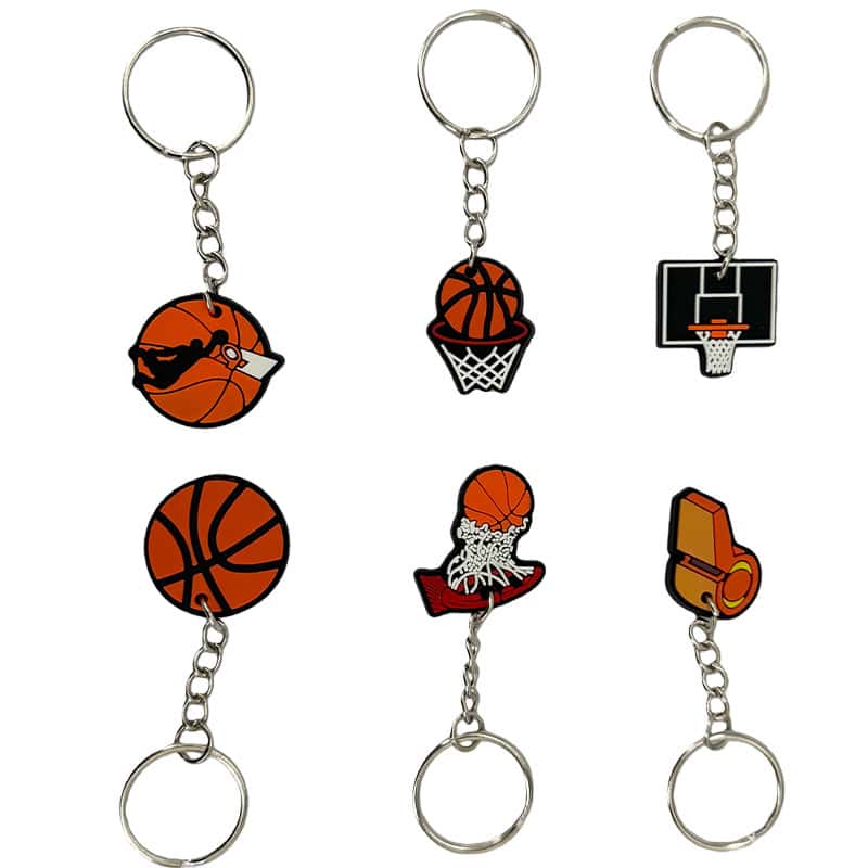 Sports ball soft PVC keychains for promotional giveaways