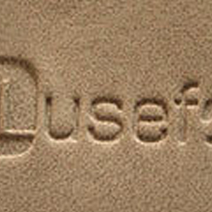 Debossed leather logo sample