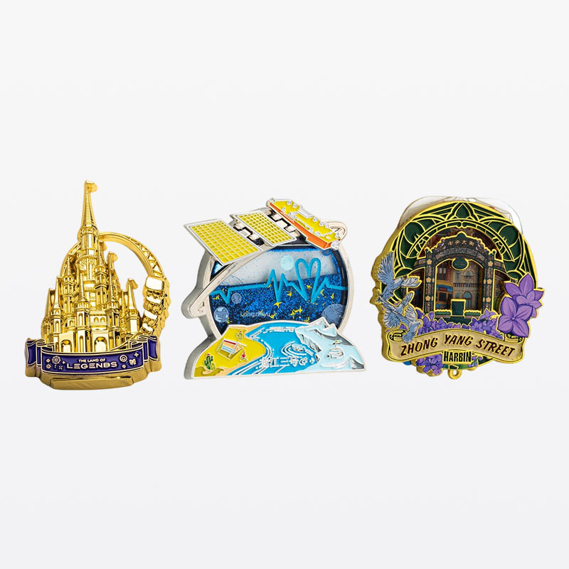 3D City Landmark Souvenir Enamel Pins