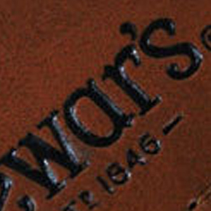 Foil stamped leather logo sample