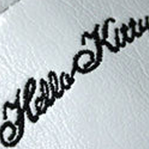 Embroidered leather logo sample