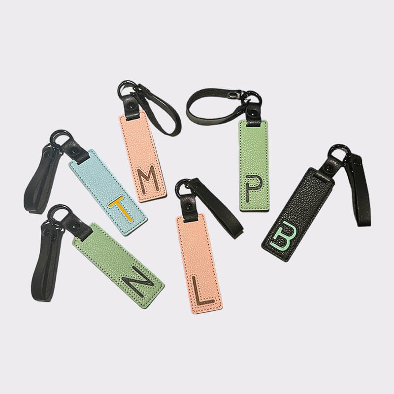Alphabet Leather Key Tags