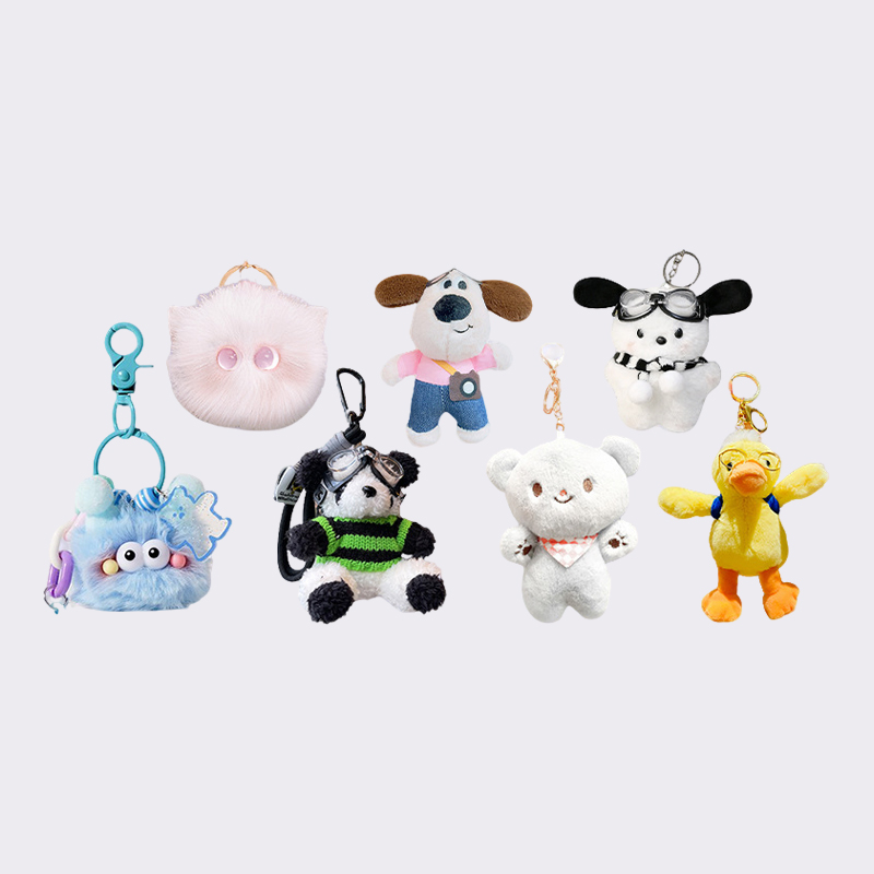 Assorted Cute Mixed‑Style Plush Keyrings