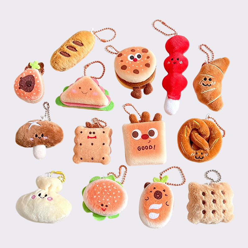 Assorted Food Snack Plush Charms
