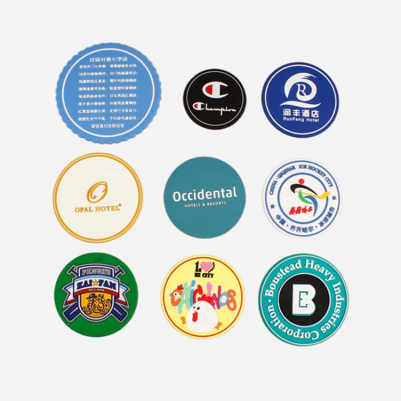 Branded custom PVC drink coaster set