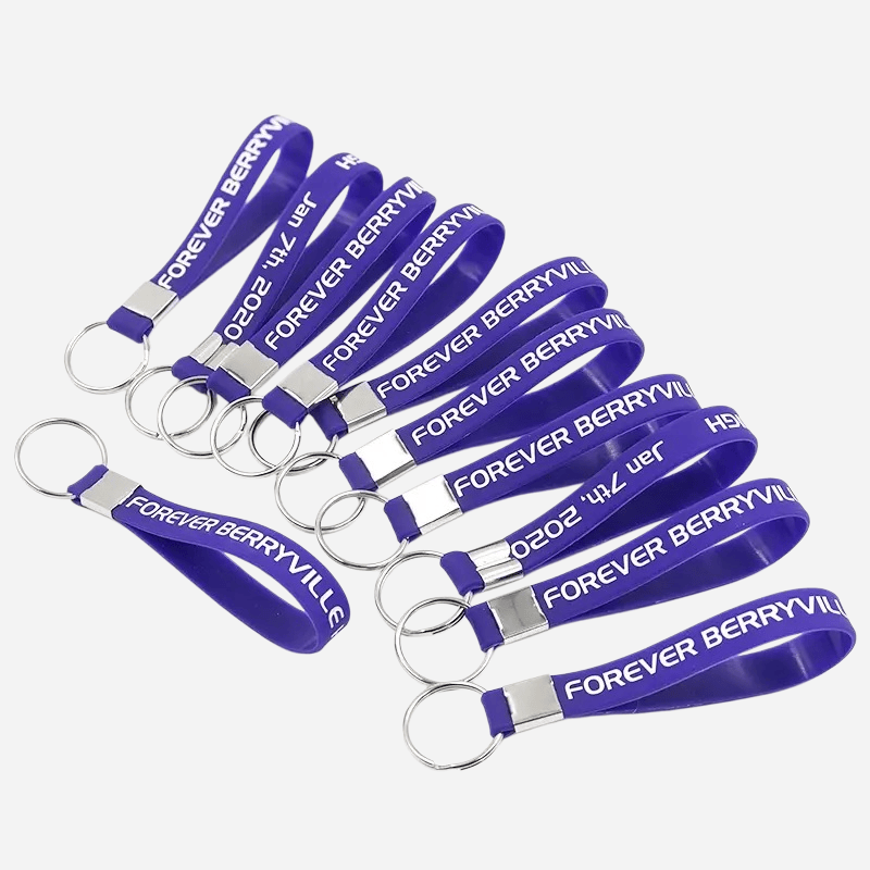 Bulk custom printed silicone key wristband