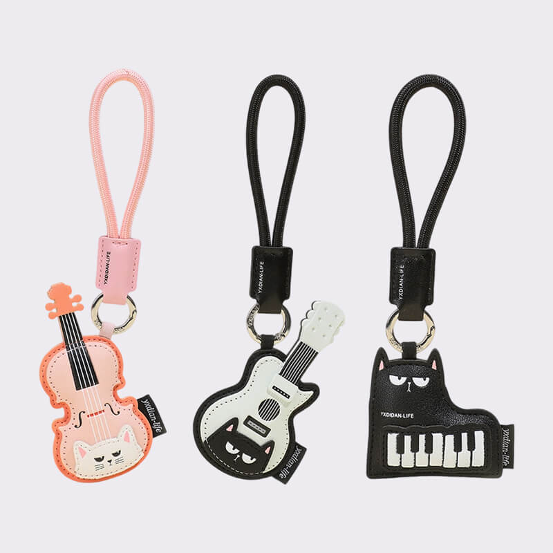 Cat Musical Instrument Keychains