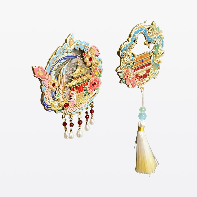 Chinese Ancient Palace Tassel Pendant Metal Fridge Magnet Souvenir