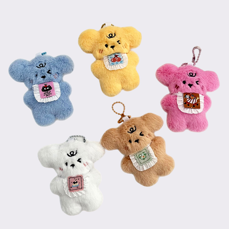 Colorful Apron Puppy Plush Keyrings