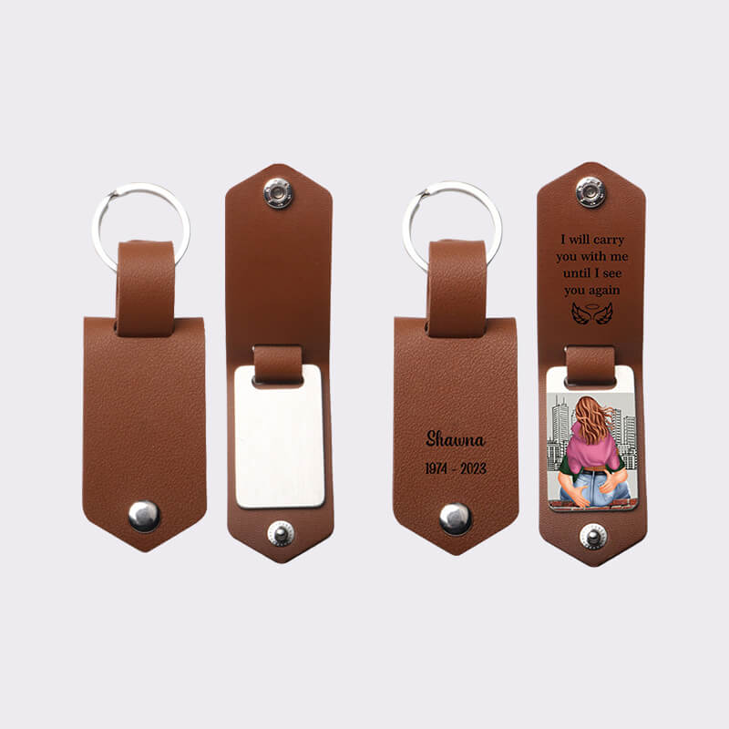 Custom Photo Leather Key Fobs