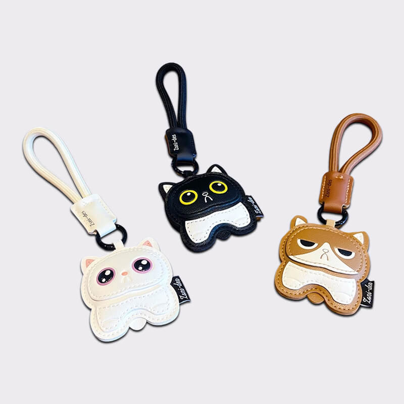 Cute Cat PU Keychains